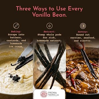 Prema Vanilla 11 Pcs Organic Madagascar Bourbon Vanilla Beans, Grade A
