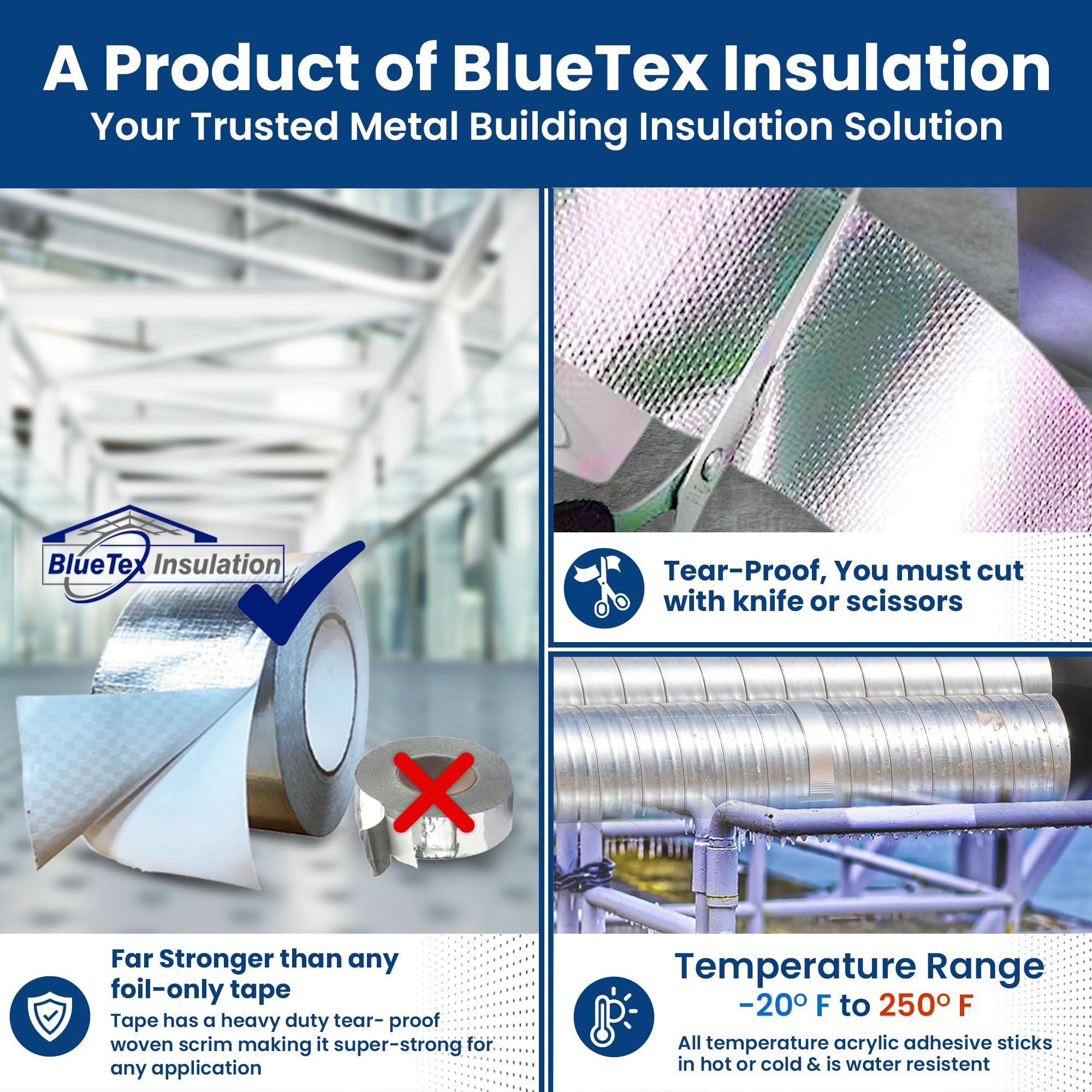 Cinta de papel de aluminio de 3 pulgadas x 150 pies de largo - Cinta de papel de aluminio de grado profesional para HVAC, sellado y parcheo de conductos de aire, reparación de metales, ¡más!