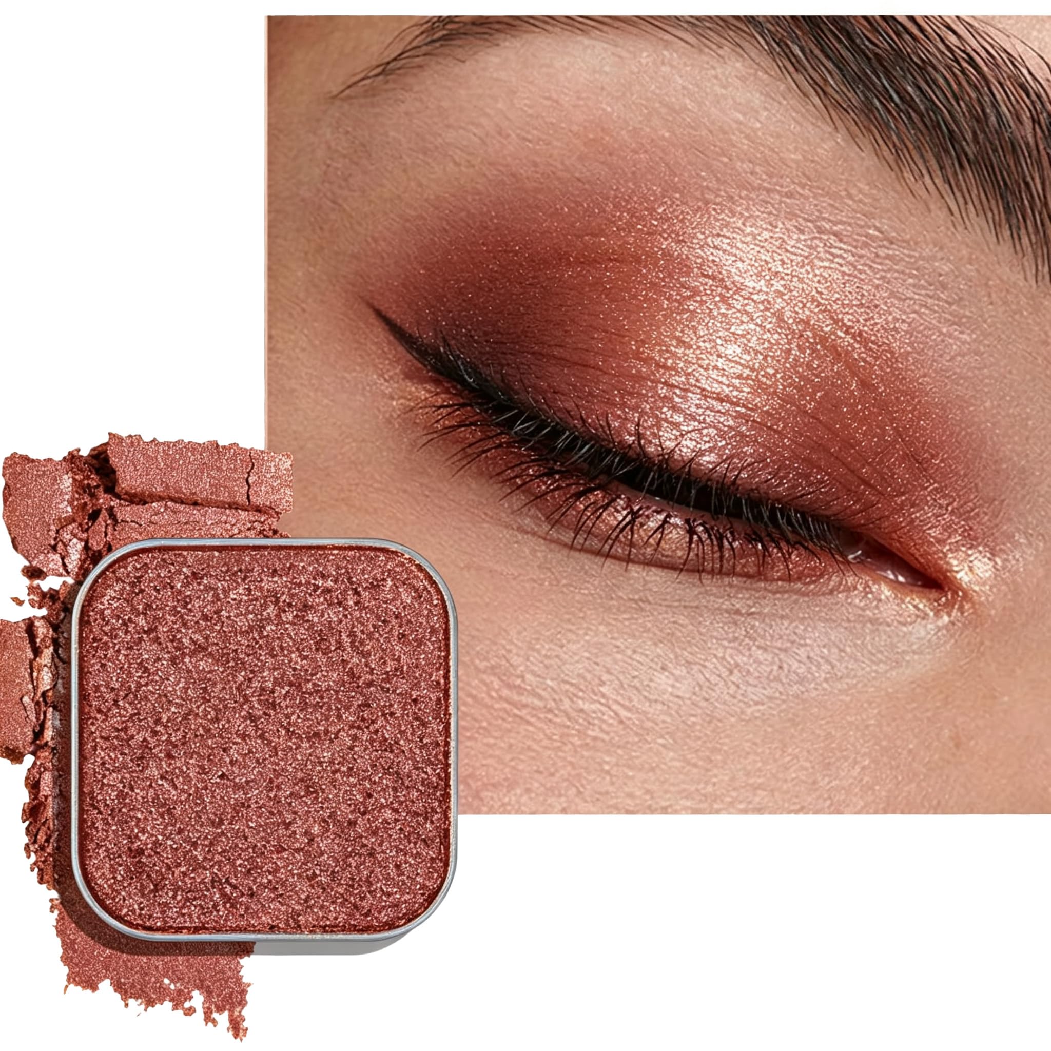 Rusty Rose Single Shimmer Eyeshadow, Refill for Magnetic Palette Bronze