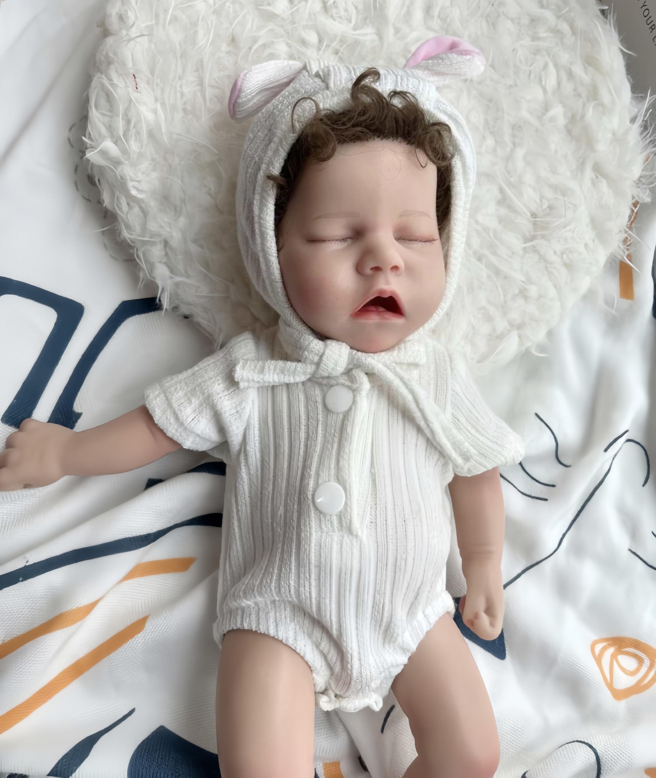 AMITD Reborn Baby Dolls Silicone Full Body,13 inch Not Vinyl Dolls,Realistic Newborn Baby Doll,That Look Real (F)