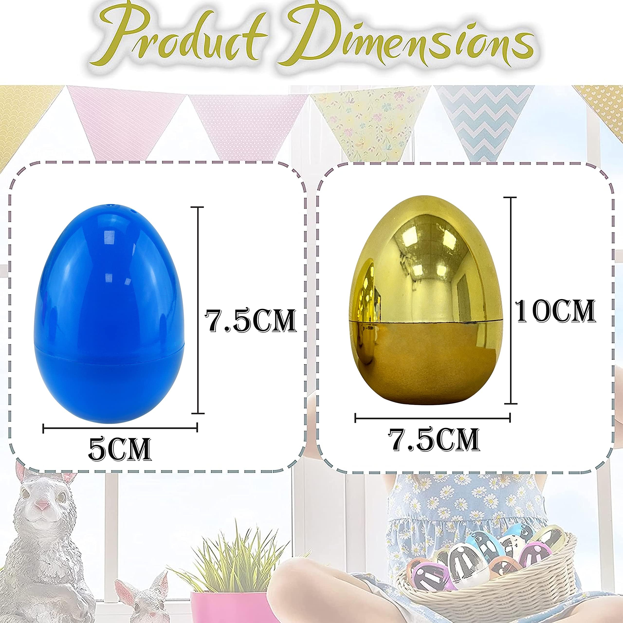 2 œufs Géants Dorés De Pâques En Plastique - 10 Cm - À Remplir De Bonbons Ou De Petits Cadeaux