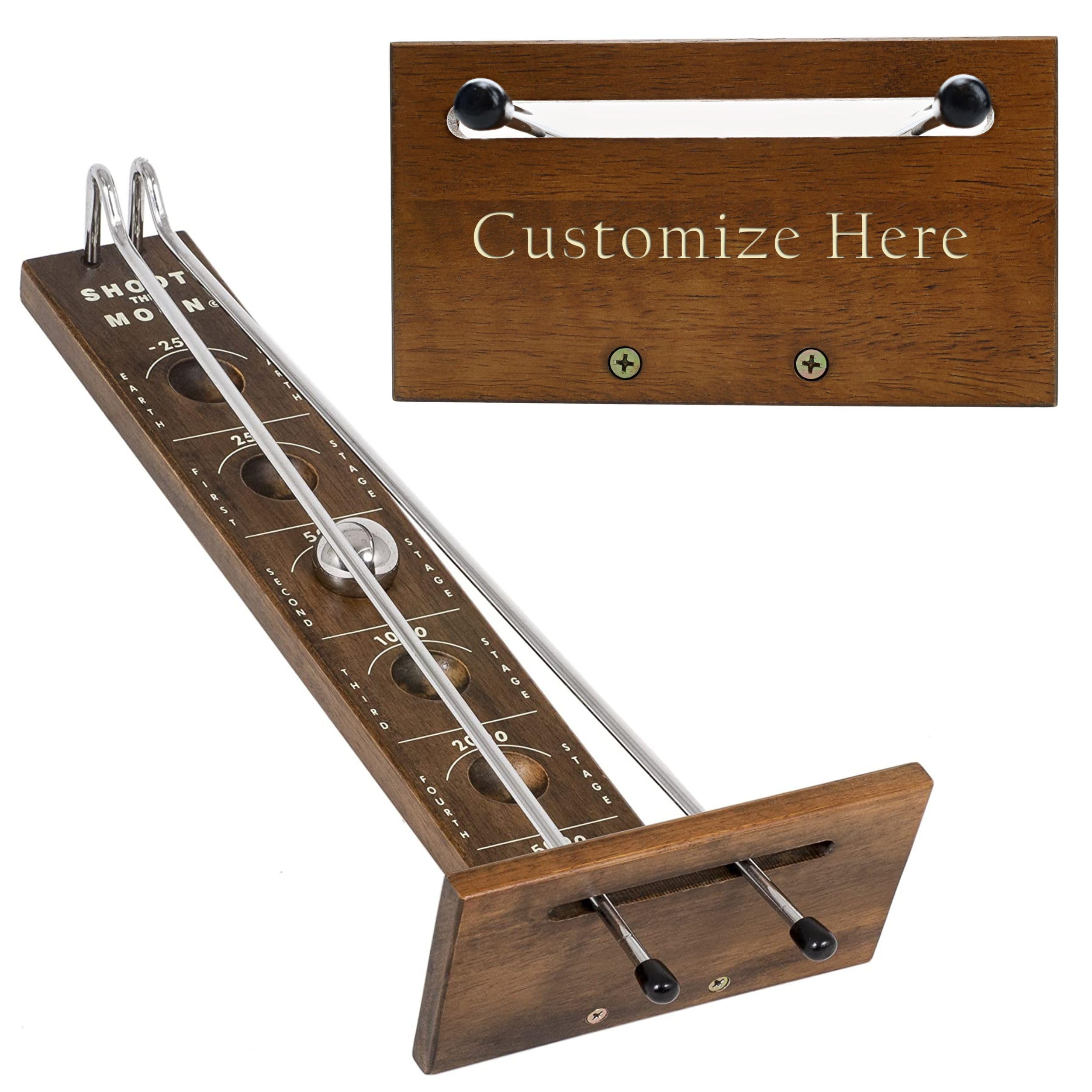WE Games Custom Engraved Monogram Shoot The Moon - Dark Wood