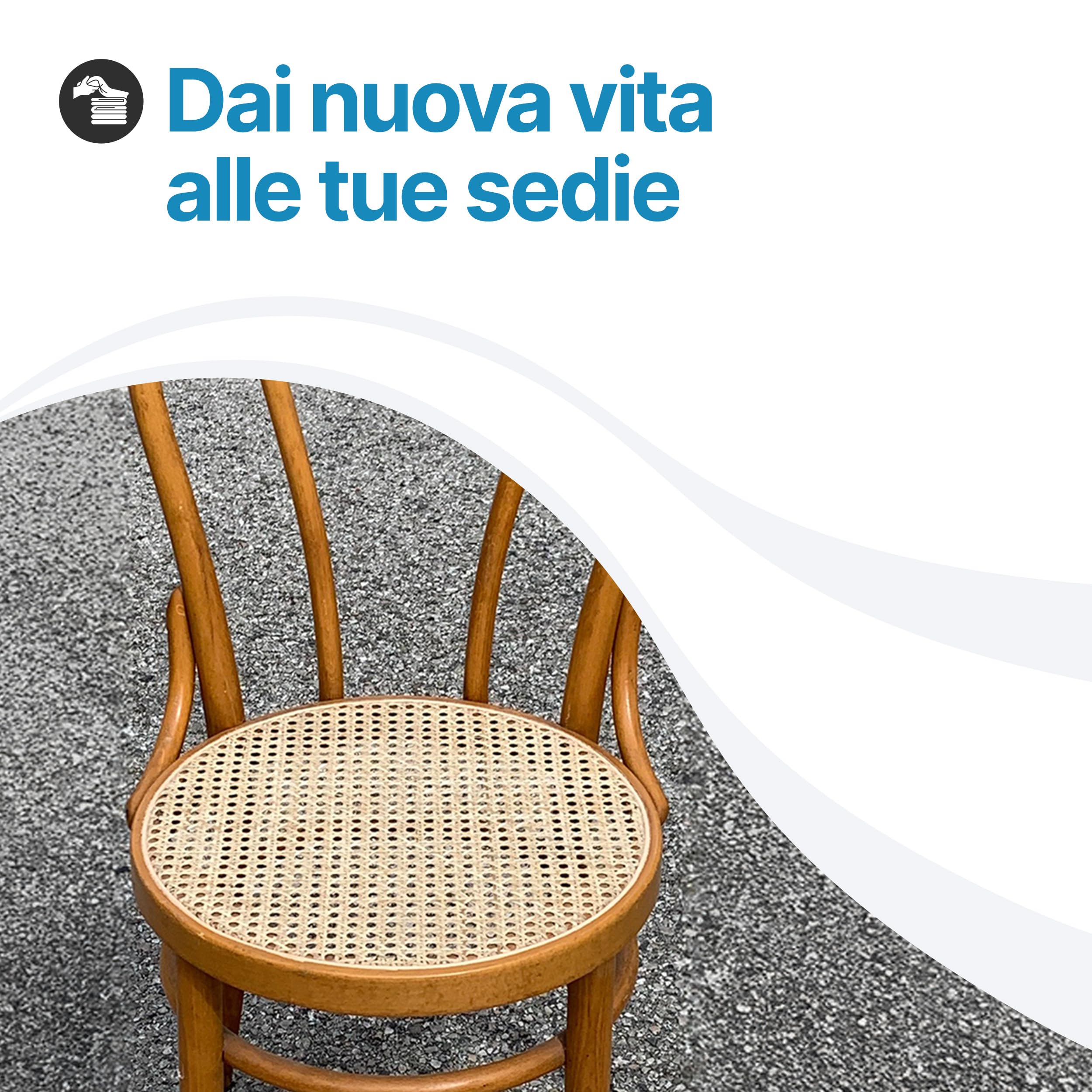 Tomaino - Fondelli Sedie Rotondi 40x40 cm in Stile Vienna - Set 10 Ricambi Sedute Per Sedie in Stile Bistrot Thonet - Sedute Sedie Nere con Disegno in Paglia di Vienna