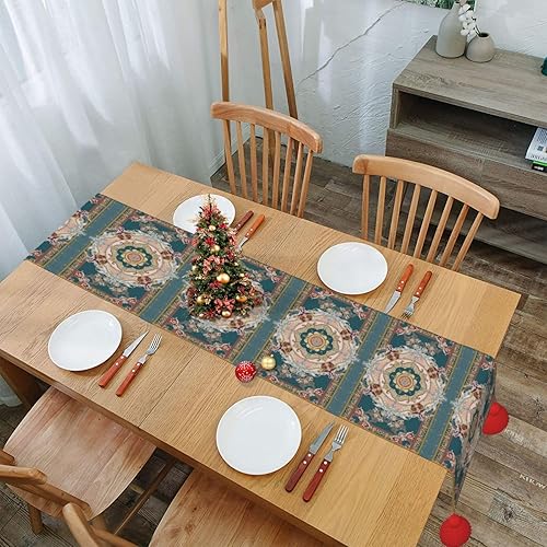 Vista 14 de Christmas Table Runner 60 Inches Long Fall Table Runner for Dining Table Christmas Decorations Coffe Table Runner with Tassels Kitchen & Table