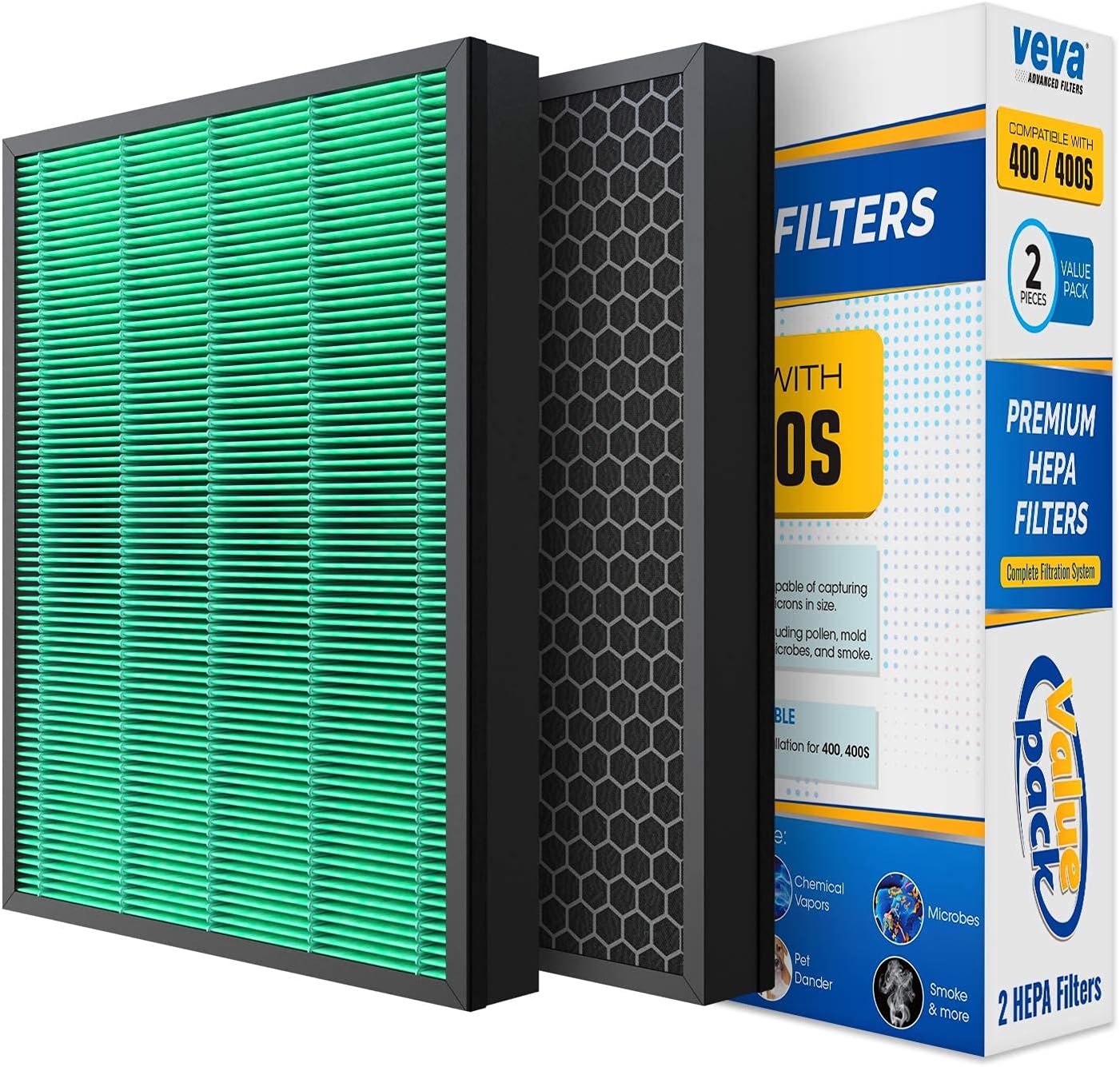 VEVA 2 Premium HEPA Replacement Filter Pack AIRMEGA 400/400S Compatible with Coway