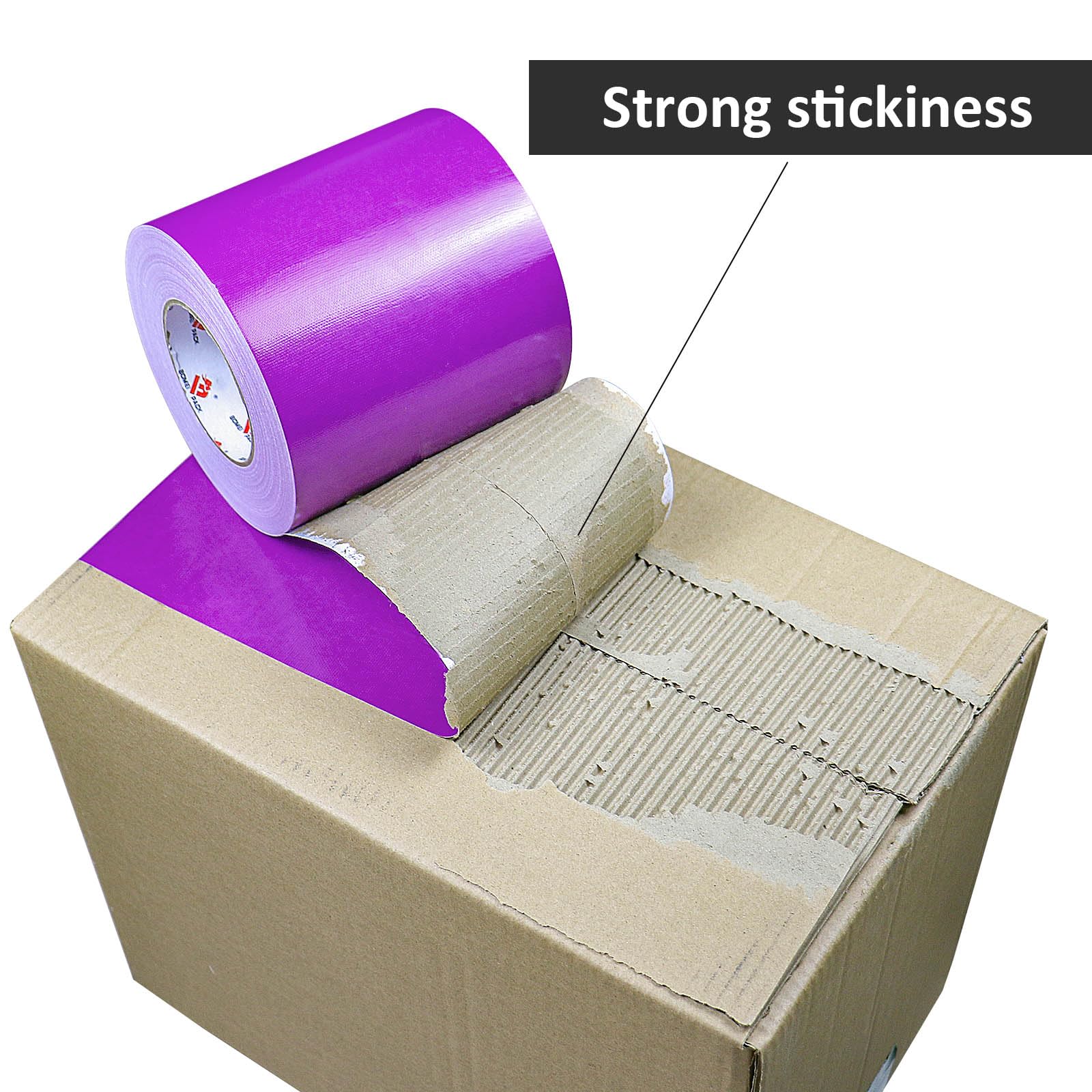 BOMEI PACK Nastro adesivo viola resistente, 15,2 cm x 55,2 m, largo nastro viola, forte resistenza, flessibile, nessun residuo, impermeabile e strappabile a mano, multiuso per riparazioni interne ed