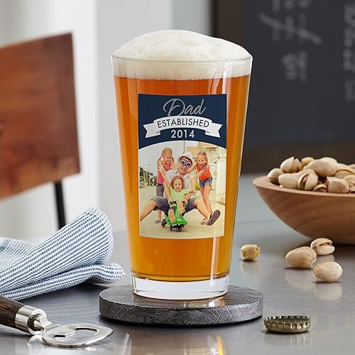 Vista 10 de Let's Make Memories Vaso de cerveza personalizado con foto - Para fanáticos de la cerveza - Vaso de pinta fotográfica - Vaso de cerveza individual