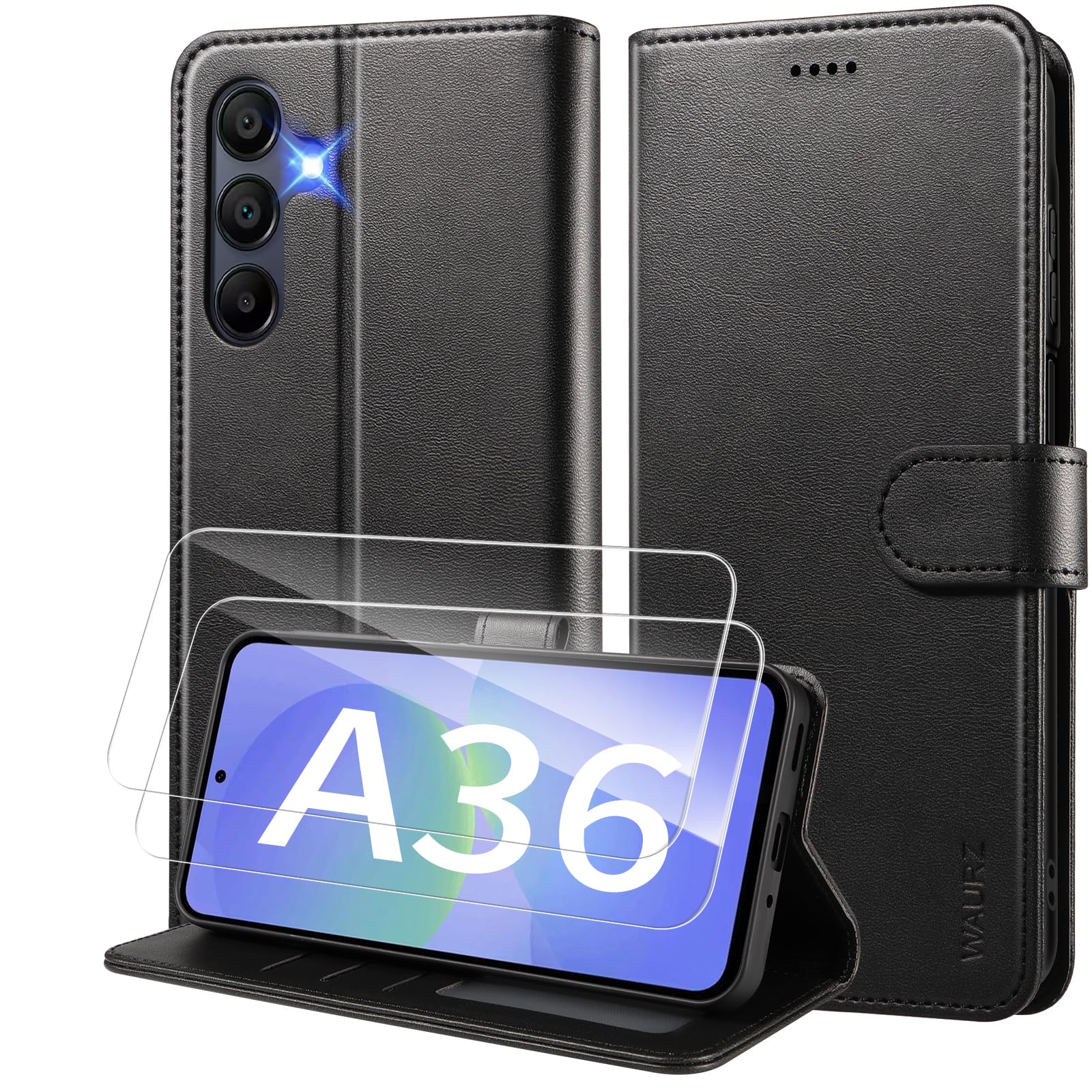 WAURZ Hülle für Samsung Galaxy A36/A56 Handyhülle Leder