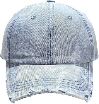 Baseball Cap Men Women Distressed Jean Trucker Hat Unstructured Baseball Caps Washed Denim Plain Six Panel Dad Hat