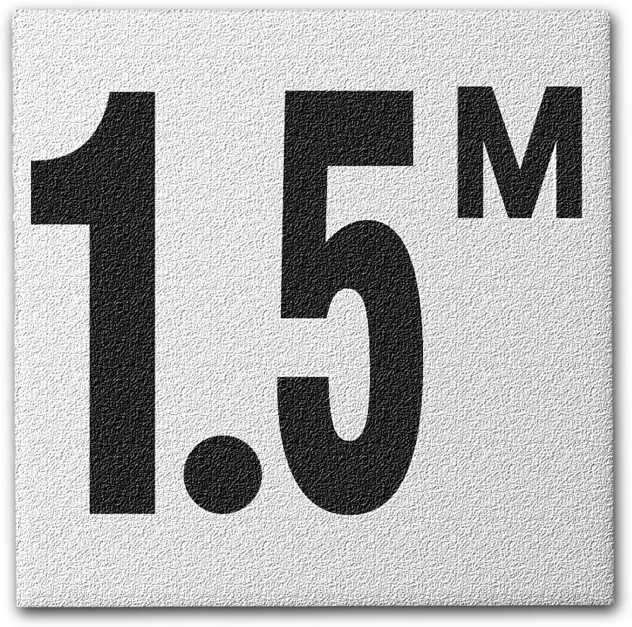 Aquatic Custom Tile - Ceramic 1.5 M Pool Sign Depth Marker, 5.8"x5.8" w/ 4" Font Pool Signs, Abrasive Non-Slip Finish, Swimming Pool Safety Signage for Concrete Deck & Inground Pool, Made in USA