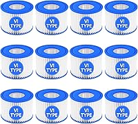 Vista 1 de Paquete de 12 cartuchos de filtro para bañera de hidromasaje tipo VI compatibles con Lay-Z-Spa, Coleman SaluSpa 90352E 58323 90427E