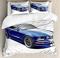 Vista 51 de Ambesonne Juego de funda de edredón color menta, líneas onduladas horizontales a rayas blancas abstractas de tonos suaves, exhibición de arte