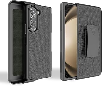 Ailiber for Samsung Galaxy Z Fold5 Case, Holster, Screen Protector-Black