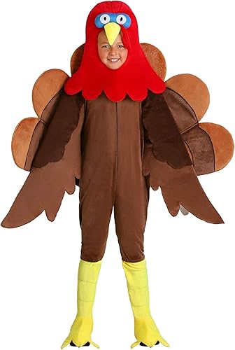 Wild Turkey Costume for Kids, Child Thanksgiving Halloween Turkey Suit, Bird Outfit for Animal Cosplay Party