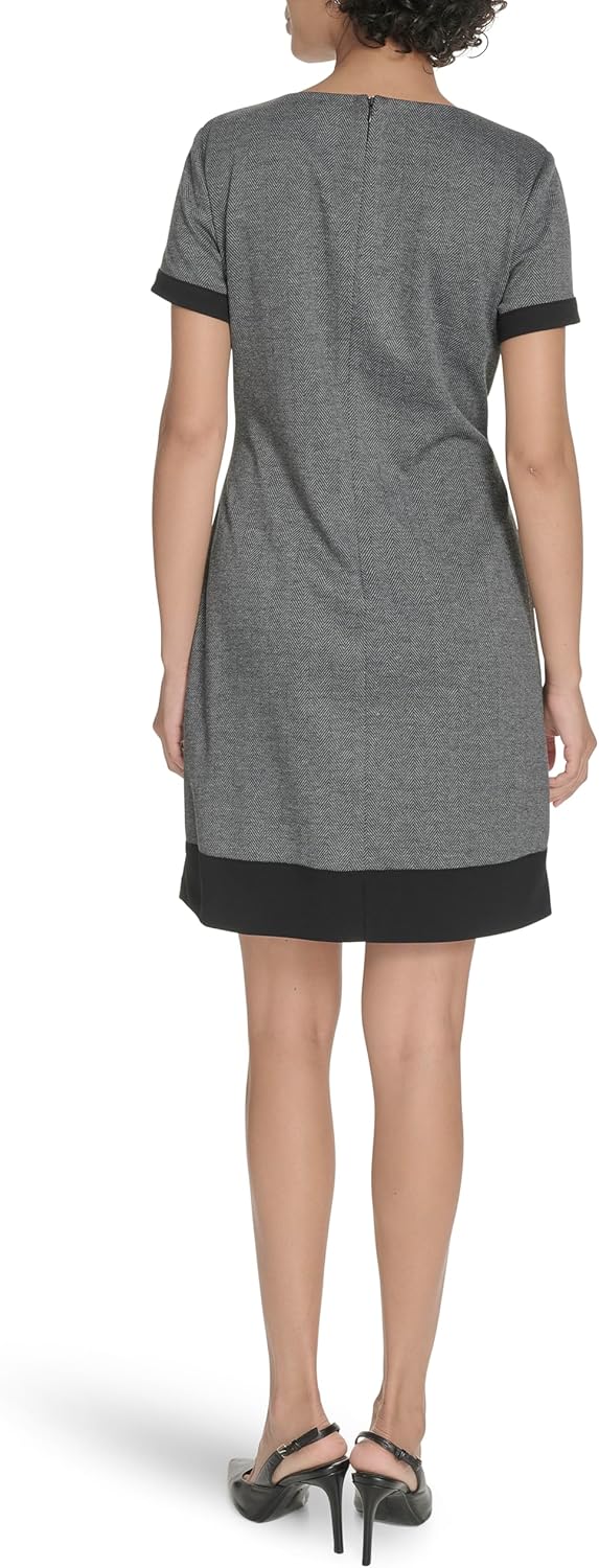 Tommy Hilfiger Womens Short Sleeve Jewel Neck Novelty Button Mini Shift Dress - Image 4