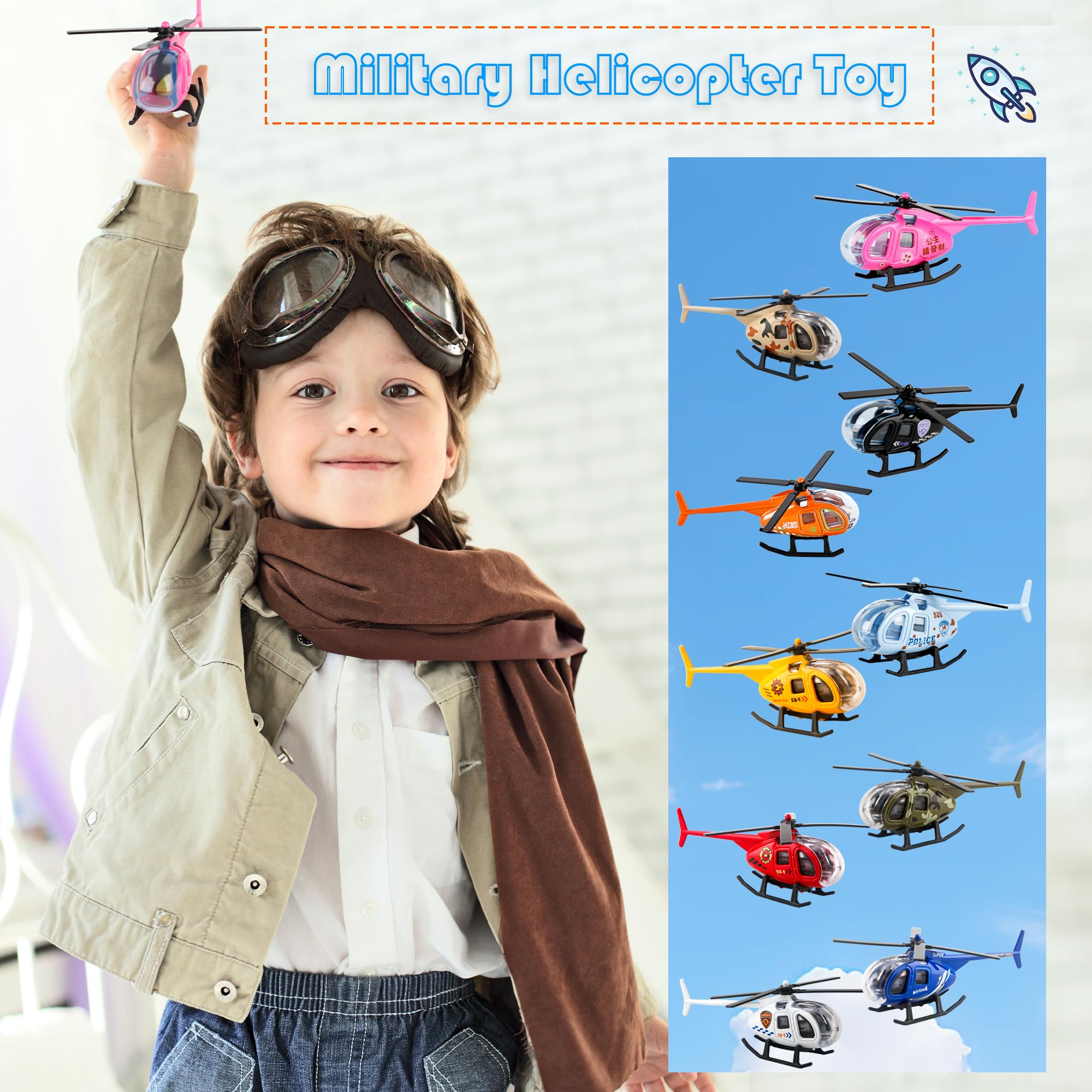 Drayear 30 Pack Diecast Helicopter Toys Realistic Mini Helicopter Models for Birthday Christmas Party Favors Classroom Rewards - Image 5