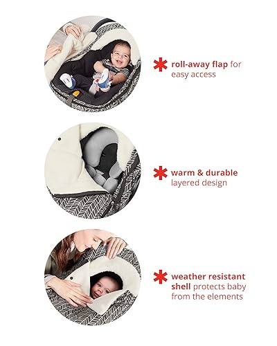 Miniatura 22 de Saco con abrigo y capucha Skip Hop & Go, cubierta para asiento de auto, accesorio de ajuste universal, gris oscuro, para bebé y niño pequeño Gris