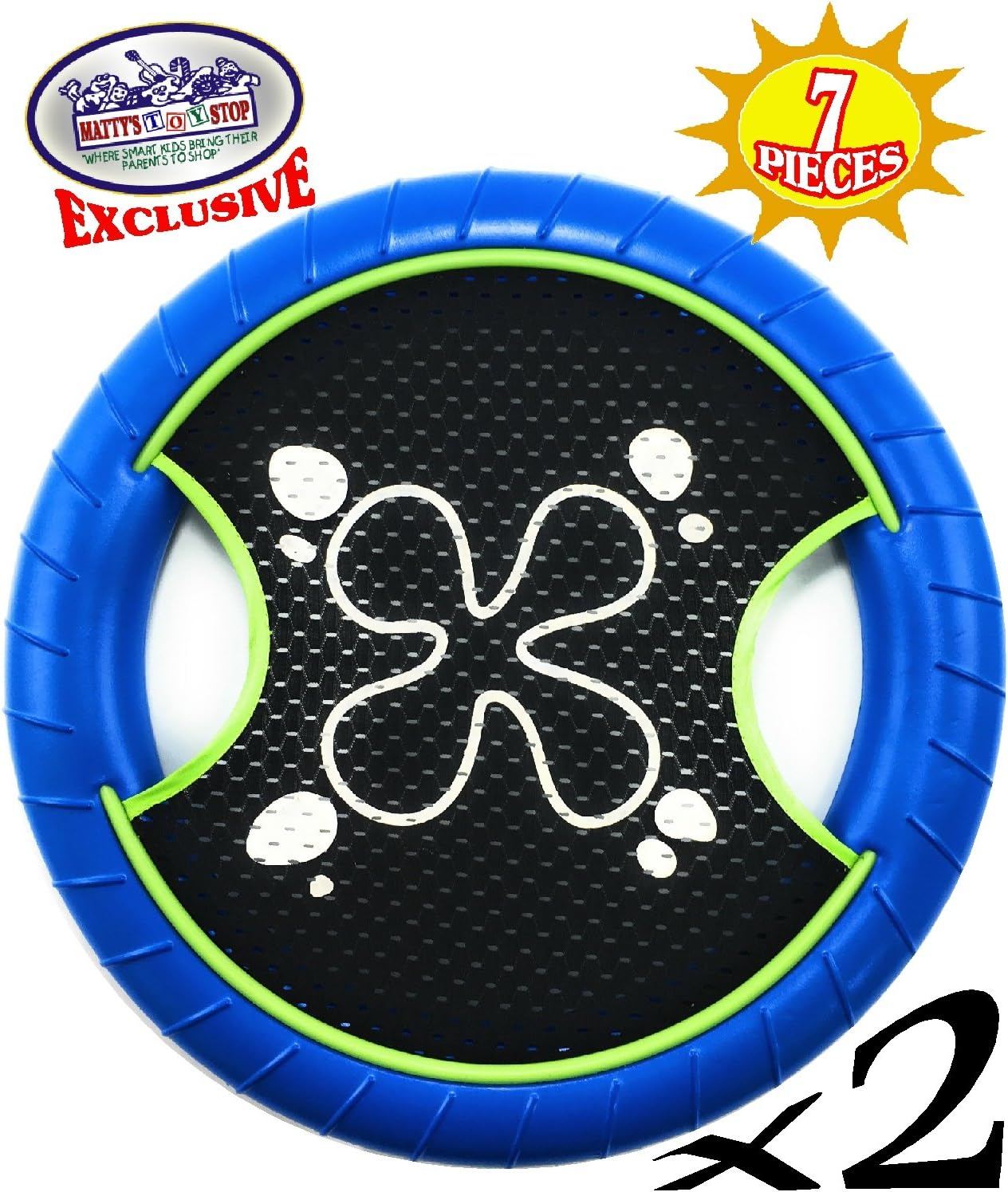 Matty's Toy Stop Deluxe Trampoline Extreme Paddle Ball Set for 4 Players - Includes 4 (12") Trampoline Paddles, 3 Rubber String Balls & Storage Bag image 5 of 9 B079Y9QSMD
