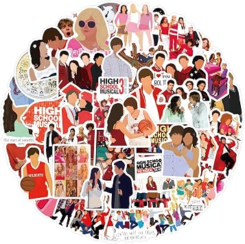 55pcs High School Musical Sticker Pack - Youth Love Movie Stickers for Students, Adults, Laptops, Hydro Flasks, Luggage, Party Favors HSM