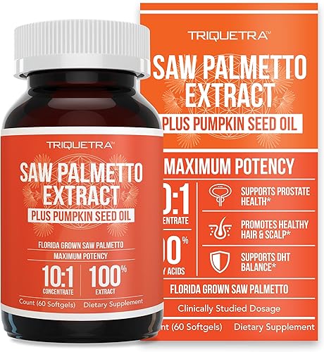 Extracto de Saw Palmetto – Potencia 10X, Fuerza de Grado Farmacéutico – Más Aceite de Semilla de Calabaza – Apoya la Salud de la Próstata, Alivia
