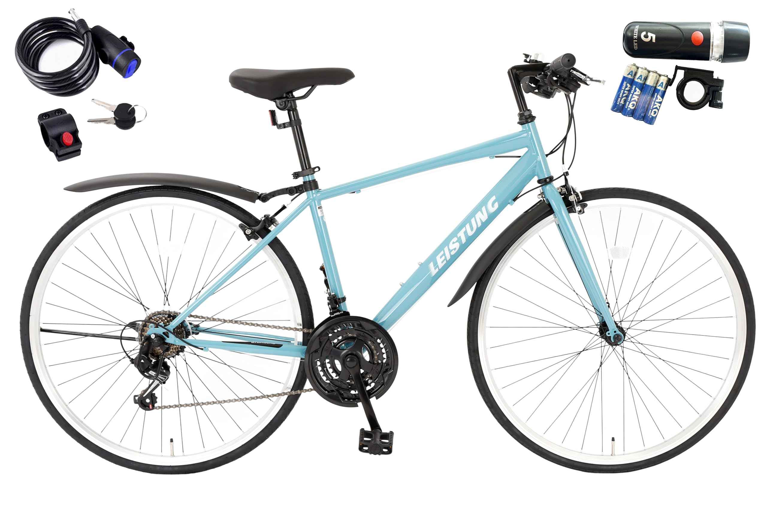 Speed World Cross Bike, 700 x 28C, 21 Speed Shifting, Dual Pivot Caliper Brake, Mudguard Included, Fitness Bike, Sports Bike, Lightweight, Bicycle, Stylish, Commuting to Work or School, Adults, Men blue