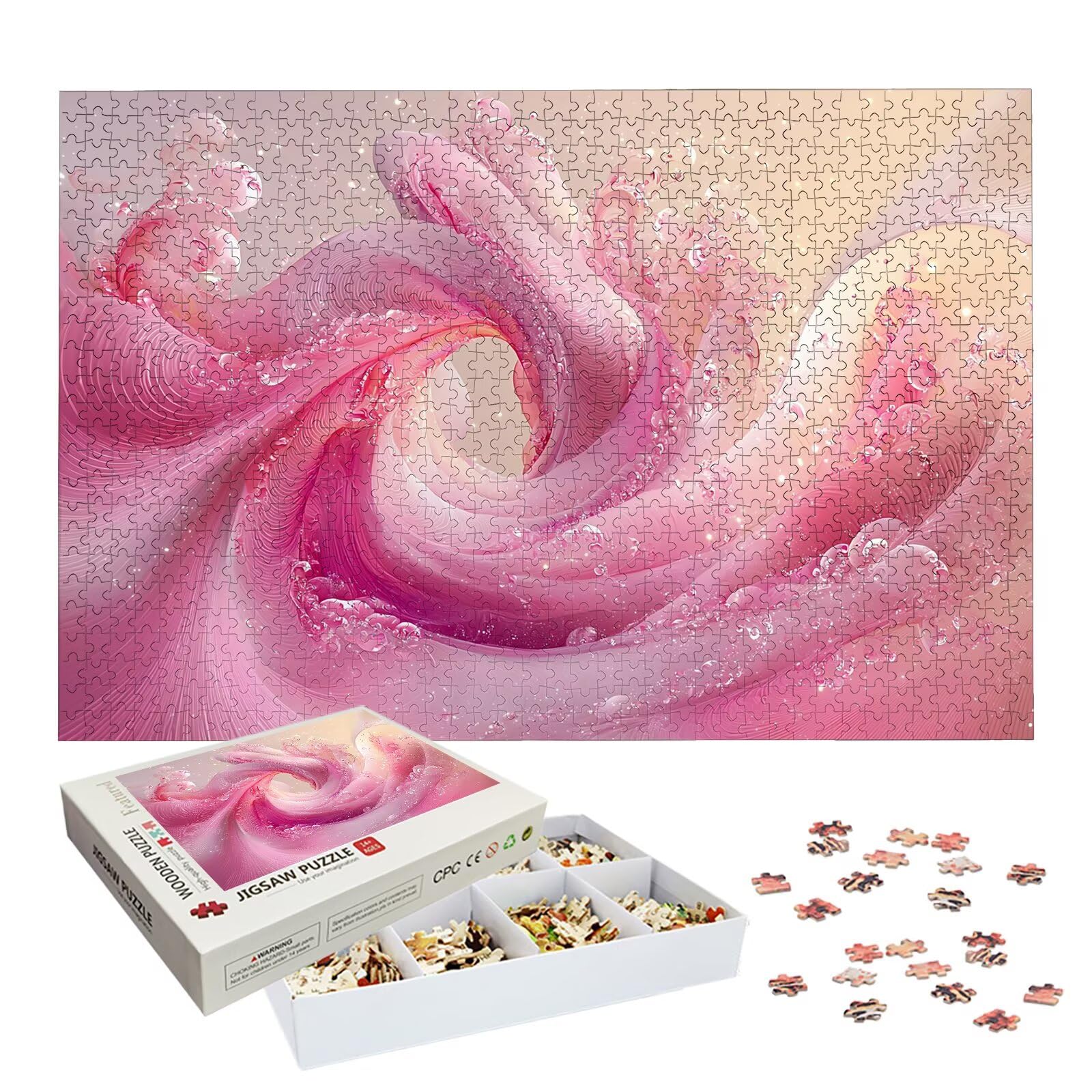 Puzzle 3000 Pezzi Rosa, Puzzle Astratto 3000 Pezzi Arte per Adulti e Bambini, Misura: 122x81 cm, Puzzles Legno per Adulti con Squisita Scatola di Imballaggio, Idea Regalo Donna, Regalo Uomo, -7811