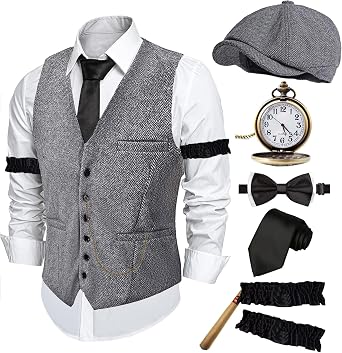 20s Gangster Costume Peaky Blinders Shelby Adult Black Grey