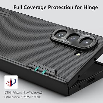 Nillkin for Samsung Galaxy Z Fold 6 Magnetic Case with Screen Protector, [Compatible with MagSafe][Hinge Protection] Frosted Texture Slim Fit Protective Phone Case for Galaxy Z Fold 6 Case Black