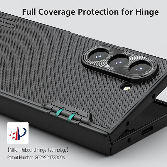 Nillkin for Samsung Galaxy Z Fold 6 Magnetic Case with Screen Protector, [Compatible with MagSafe][Hinge Protection] Frosted Texture Slim Fit Protective Phone Case for Galaxy Z Fold 6 Case Black