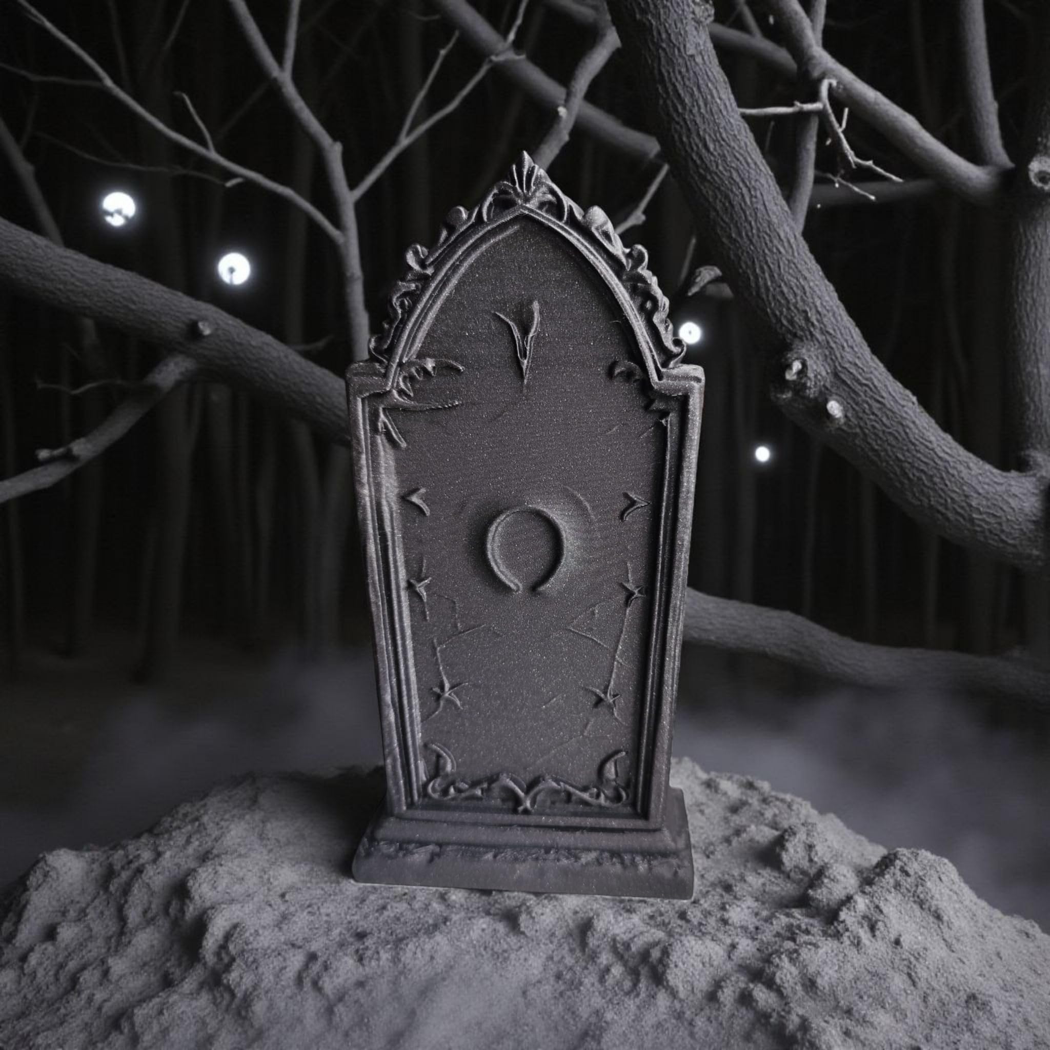 3D Hive Decorative Tombstone Showpiece – Vintage Style Memorial Accent Figurine for Tabletop, Shelf & Garden Display, Artistic Gothic Home Décor Prop for Themed Interior & Festive Styling
