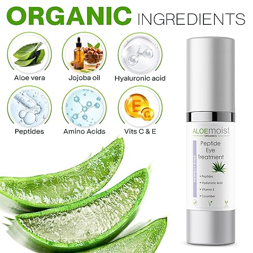 Miniatura 2 de Crema antienvejecimiento para debajo de los ojos, tratamiento completo de péptidos para ojos con ácido hialurónico, aloe, vitamina E, aminoácidos,