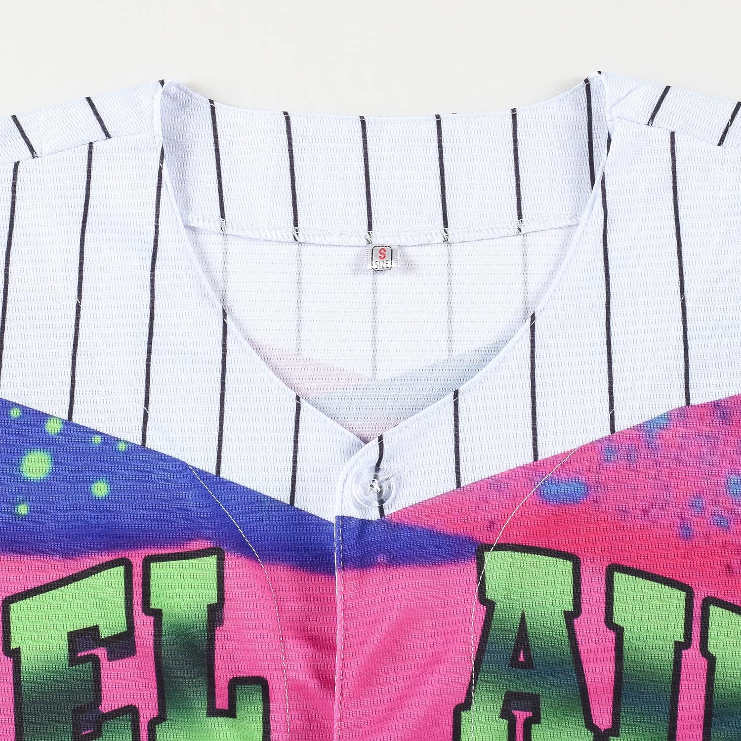 90s Outfit for Women, Hip Hop Party Bel Air Baseball Jersey,Unisex Loose Short Sleeve Shirt Clothing - Image 3