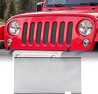 Vista 11 de AggAuto Insertos para Parrilla Compatibles con Jeep Wrangler JK JKU 2007 2008 2009 2010 2011 2012 2013 2014 2015 2016 2017, Accesorios de Cobertura