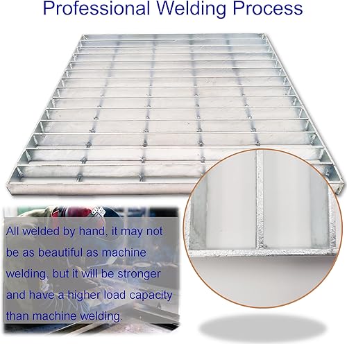Miniatura 4 de Rejilla de drenaje de acero galvanizado, cubierta de drenaje exterior de 18 x 18, rejilla de canal de clase B125, rejilla de alcantarillado