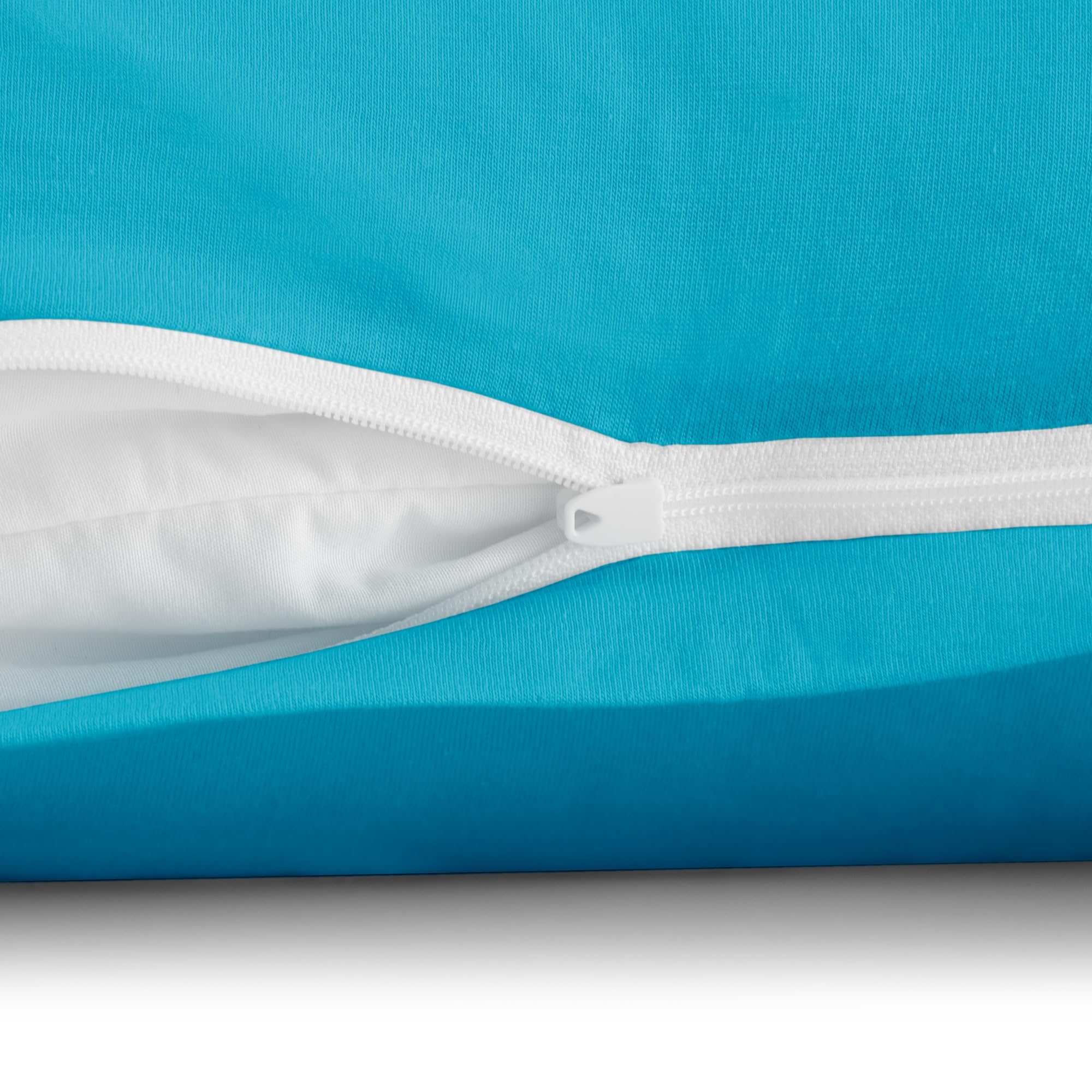 DecoKing 2 Pillowcases 20 x 145 cm Jersey 100% Combed Cotton Zip Cyan Amber, 20 x 145 *2 - Image 4