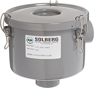 Solberg CSL-849-150HC™ Inlet Vacuum Pump Air Filter, 1-1/2" FPT Inlet/Outlet, 6-3/4" Height, 7-5/16" Diameter, 80 SCFM, Made in the USA