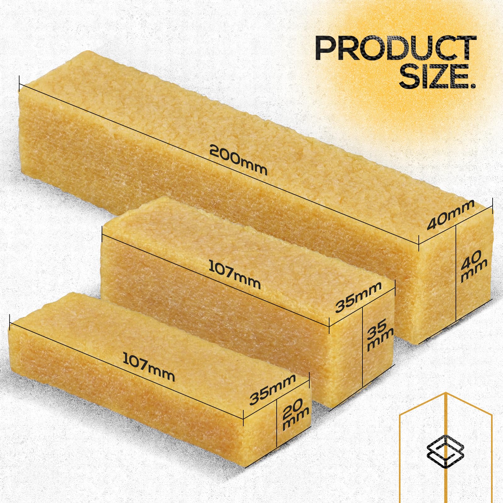 Cleaning Eraser Stick 35 x 35 x 107 mm Sanding Belt Cleaner for Cleaning Sanding Belts Sanding Discs, Yellow, 35x35x107mm - Image 2