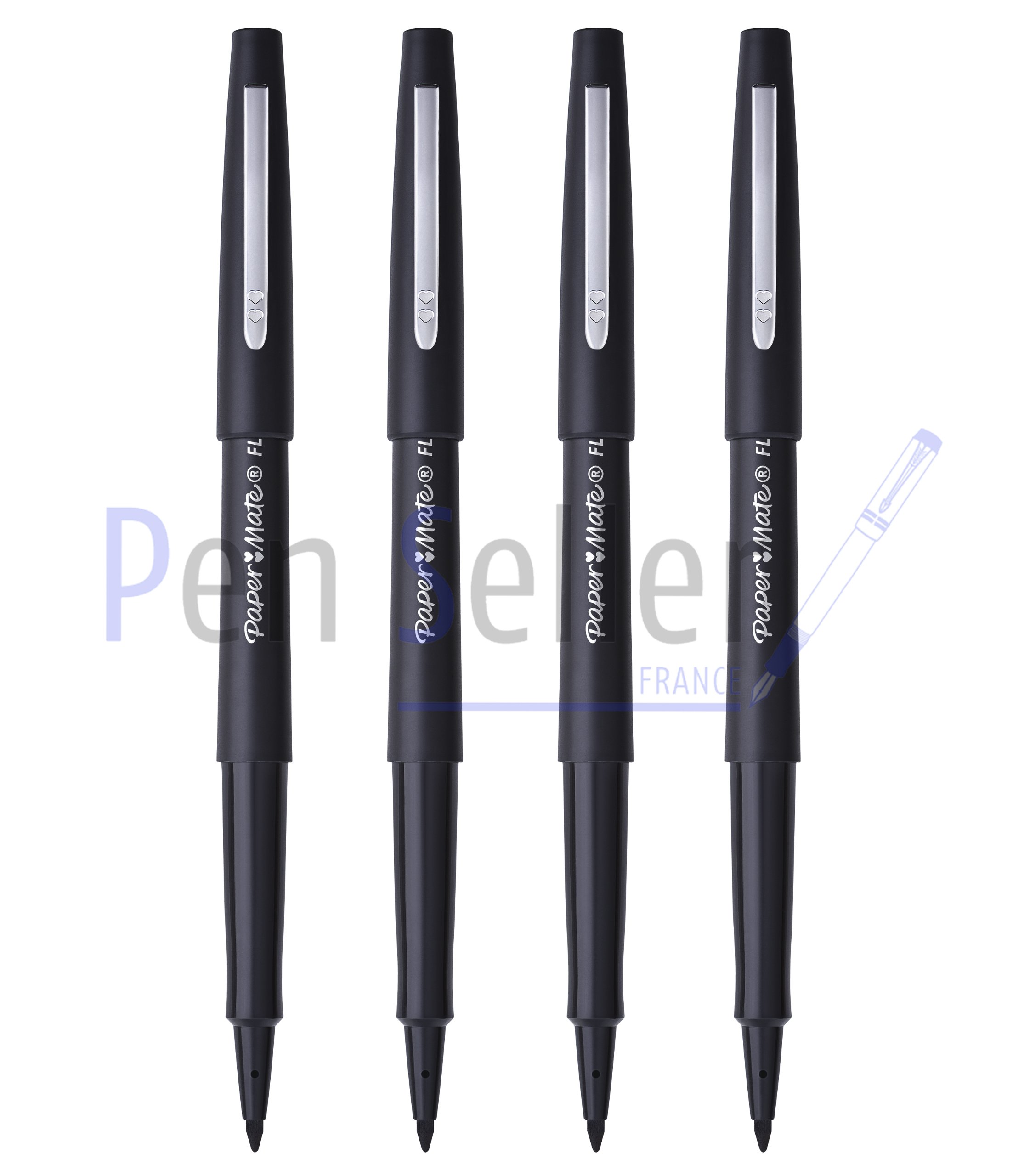 PAPER MATE - Flair Original - Felt-tip pen, 1 mm wide tip, Ink colour: Black, Case of 4.