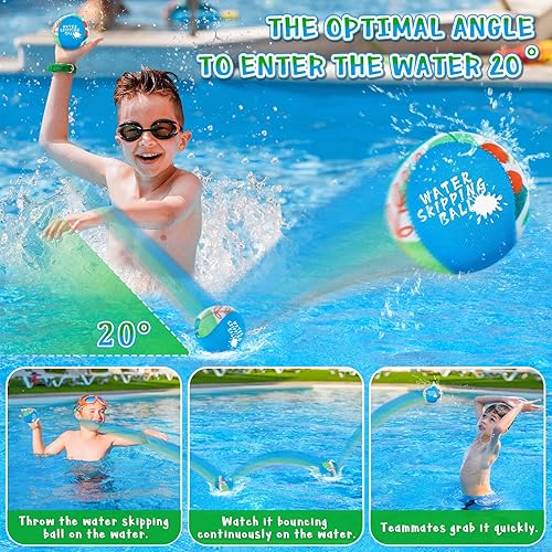 Miniatura 2 de Pelota de salto de agua, paquete de 5 pelotas de piscina, pelotas de playa que rebotan y pelota de agarre para niños de todas las edades, gran