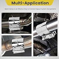 Vista 6 de 1 Pieza Abrazadera de Escape de 2.0 pulgadas Junta a Tope Banda de Acero Inoxidable 304 Abrazadera de Banda de Junta Traslapada de Acero Inoxidable