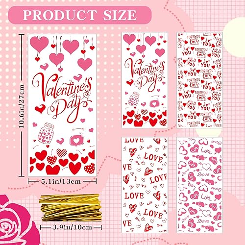 Vista 49 de ONFAON Bolsas de celofán de Navidad, 180 bolsas de regalo de Navidad con 200 giros para aperitivos, galletas, dulces, bolsas de golosinas