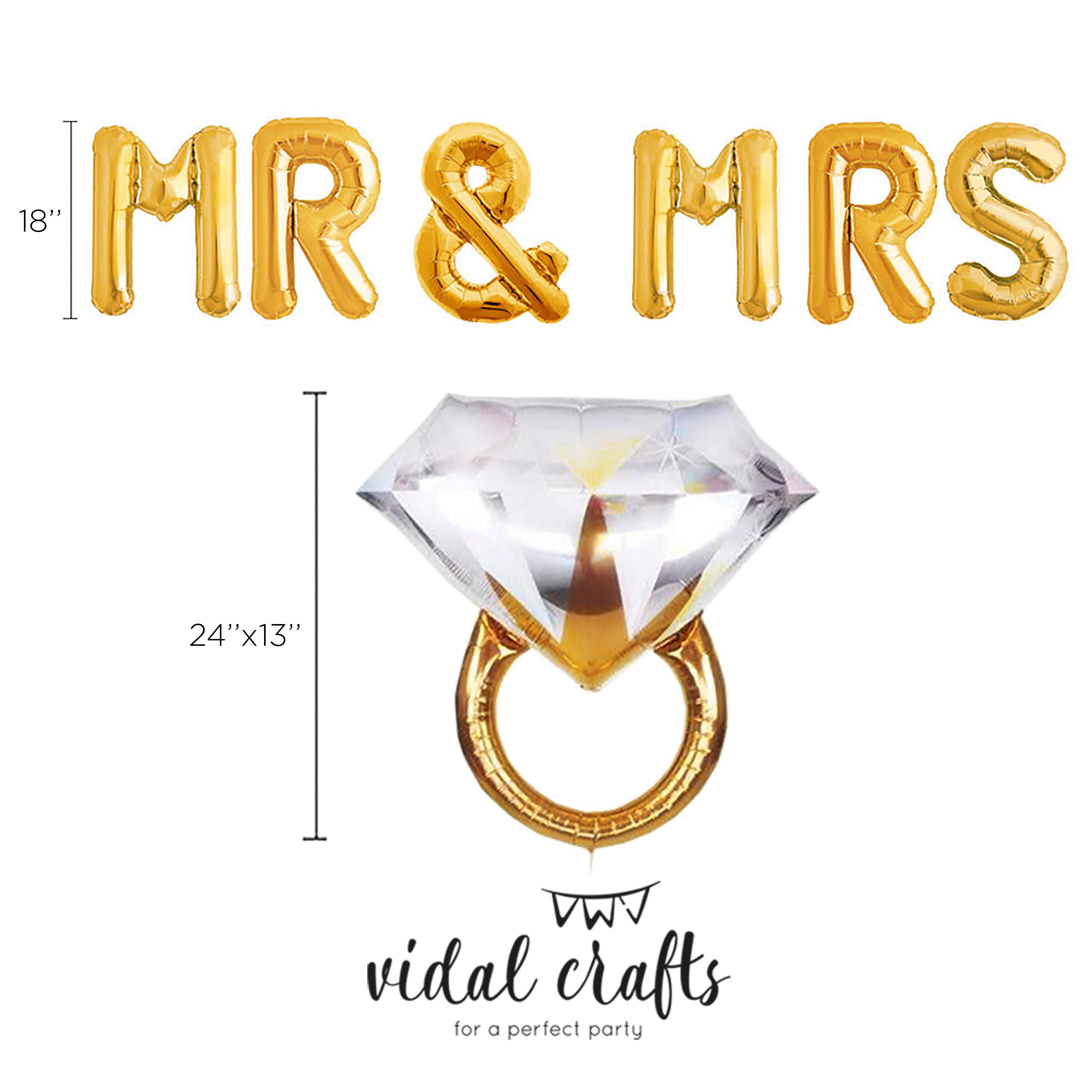 VIDAL CRAFTS Gold Engagement Party Decorations, Gold Engaged Banner, MR