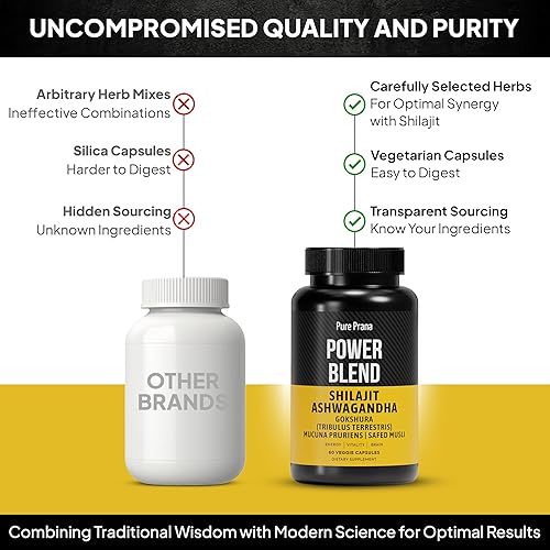 Miniatura 3 de Shilajit puro del Himalaya con Ashwagandha para hombres  12000 mg auténticas cápsulas de Shilajit con Gokshura, KSM-66 y Safed Musli  Suplemento de