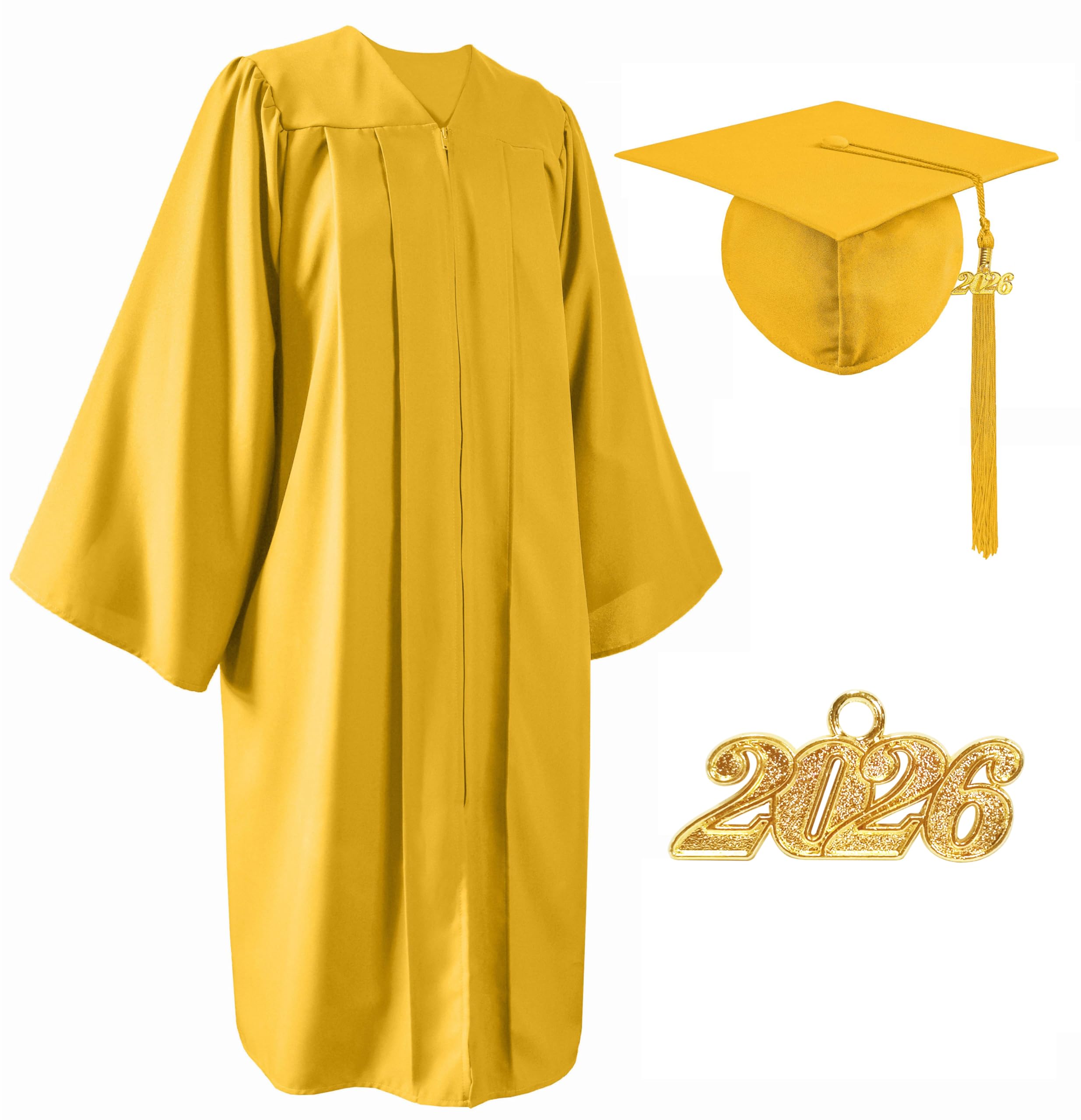 Matte Graduation Cap and Gown Set 2026 for High School and College