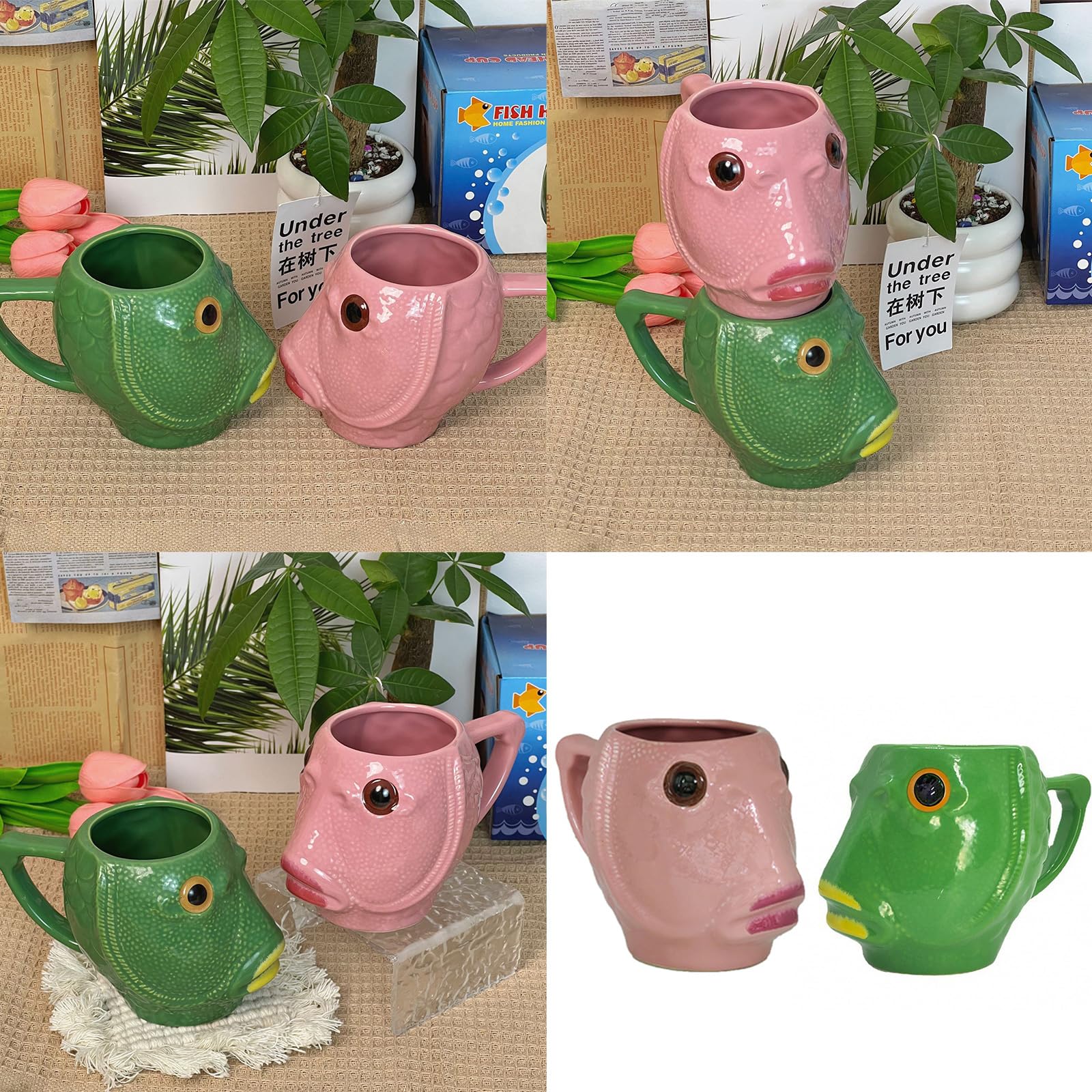 Amazon.com | Vmohuyktx Ceramic Mug with Creative Fish Head Shape