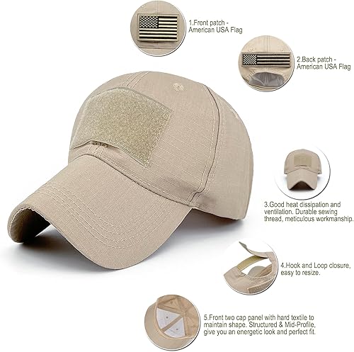 Miniatura 2 de REDSHARKS Gorra de béisbol de camuflaje de serpiente con bandera estadounidense operador táctico del ejército militar del ejército para disparar caza