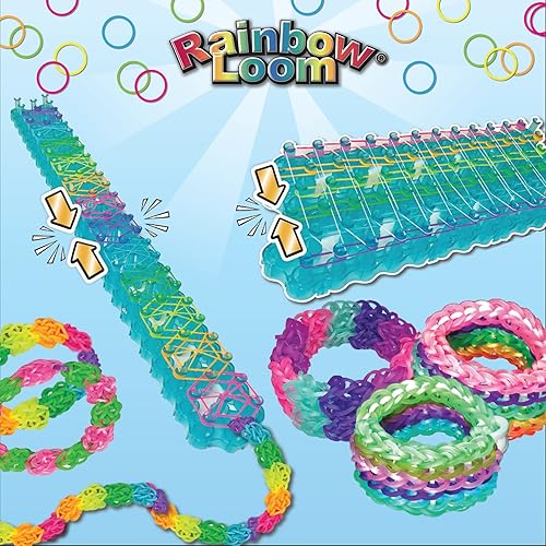 Miniatura 4 de Rainbow Loom Duo Combo con colección de bandas de goma Jewel, cuenta con 2 que se conectan para hacer creaciones más largas y anchas, un estuche