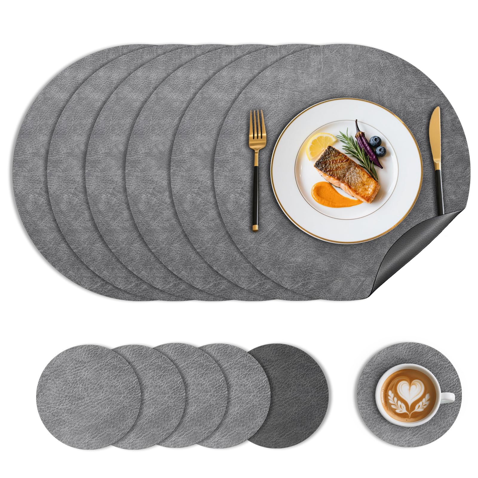 Sets de table ronds en cuir pour repas de famille sans stress et tables au style moderne