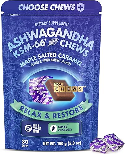 Ashwagandha KSM-66 Masticables para aliviar el estrés y apoyar el estado de ánimo, gomitas orgánicas de Ashwagandha KSM 66 alternativa, apoyo al
