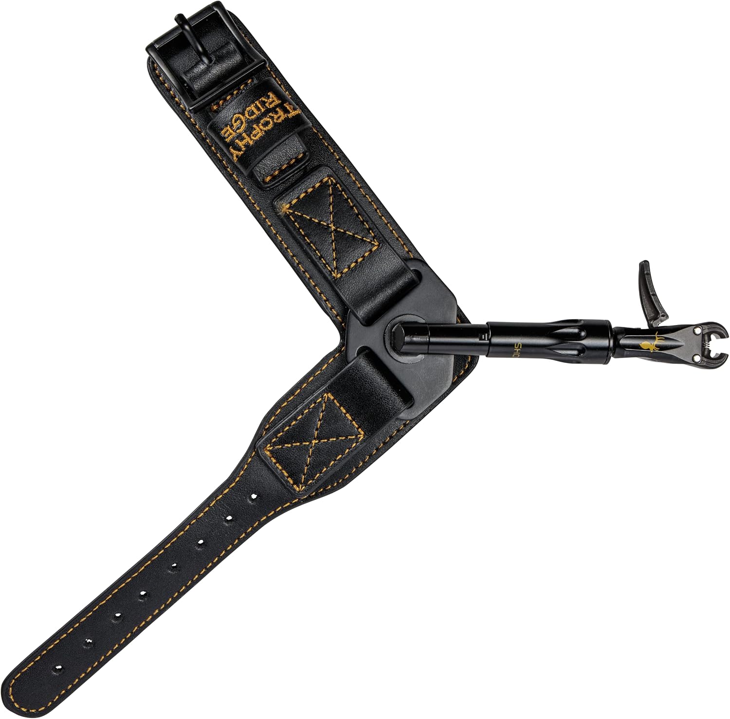Trophy Ridge Shootout Compact Dual-Caliper Archery Bowhunting Release - 360° Swivel Arm, Adjustable Length, Trigger Travel Tuning, Premium Leather Buckle Strap, Black